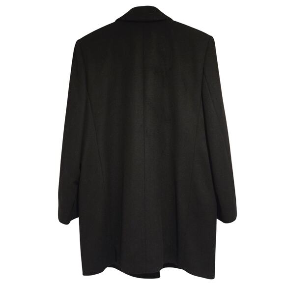 Vintage Y2K Lord & Taylor Wool Cashmere Double-Breasted Black Overcoat Size 10 - Picture 3 of 10